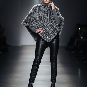 Bundle of 2 tops poncho top and fuzzy green top